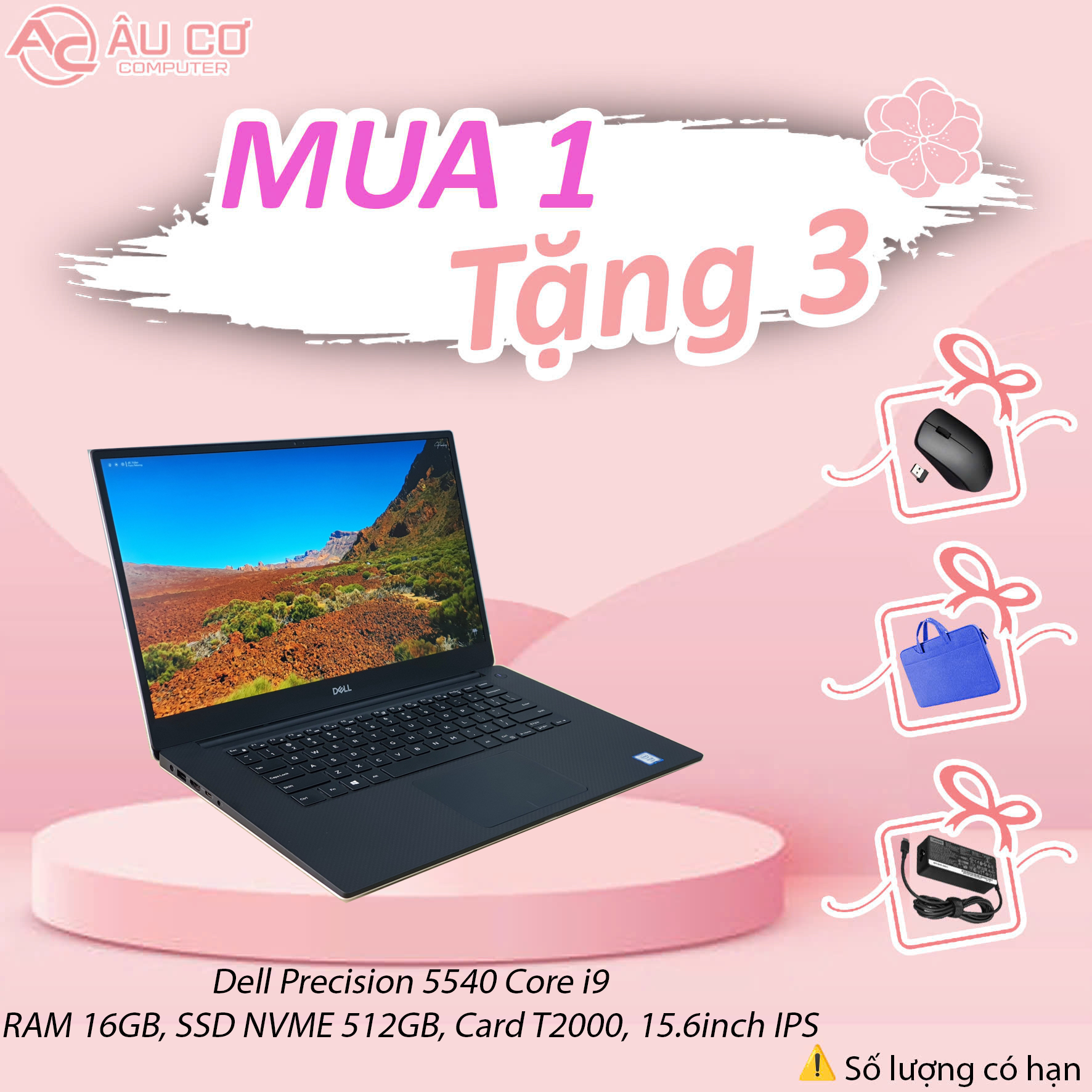 Dell Precision 5540 Core i9 Ram 16gb, SSD NVME 512gb Card T2000 15.6inch IPS - Hàng Chính Hãng
