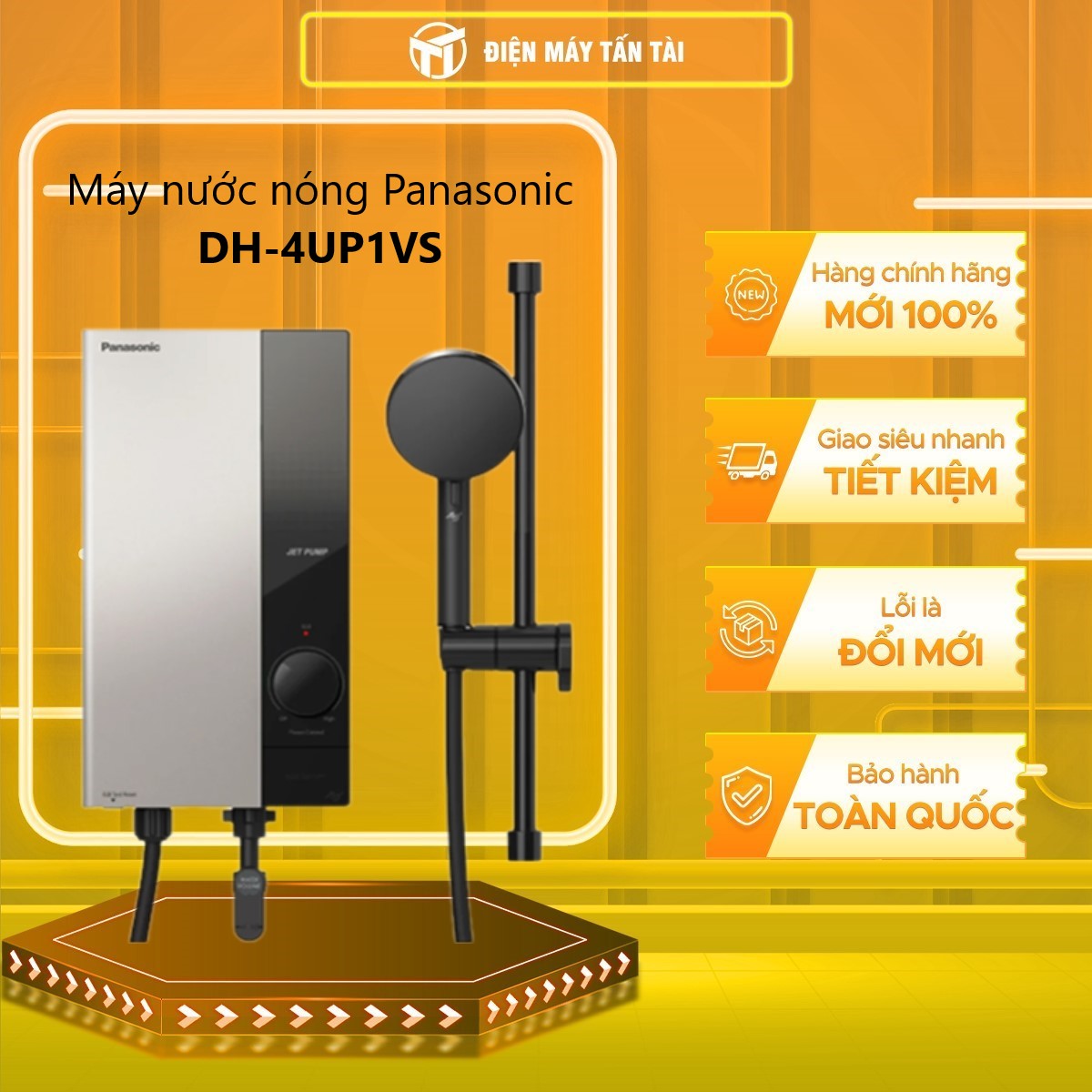Máy nước nóng trực tiếp 4500W bơm trợ lực Panasonic DH-4UP1VS - Hàng chính hãng