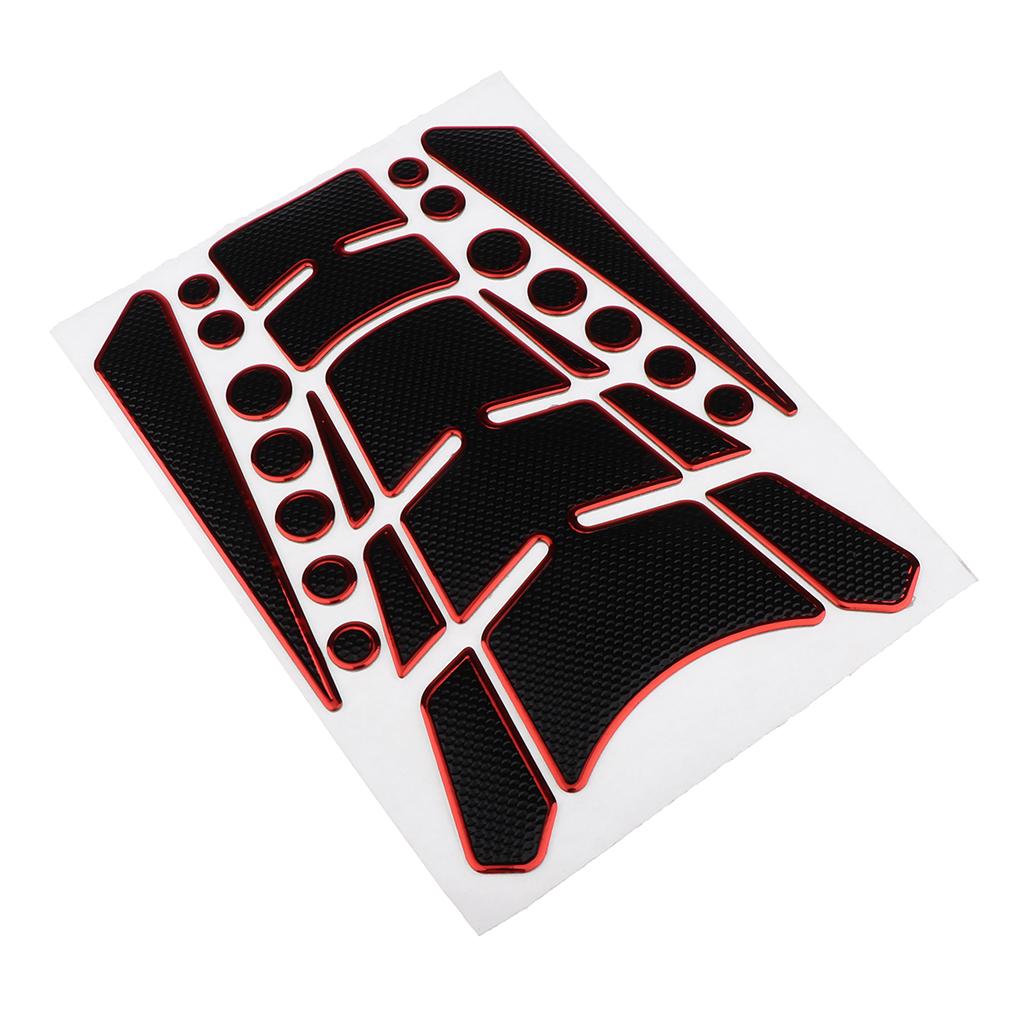 3D Carbon Fiber Look Motorcycle Sport Tank Gas Protector Pad Sticker Universal Fit