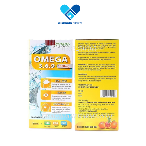 Viên dầu cá Omega 3 6 9 Bổ não, sáng mắt, khỏe mạnh tim mạch - 100 viên