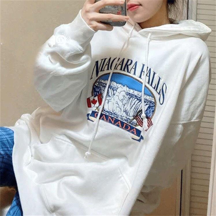 Áo hoodie nỉ bông unisex dưới 75kg - Canada