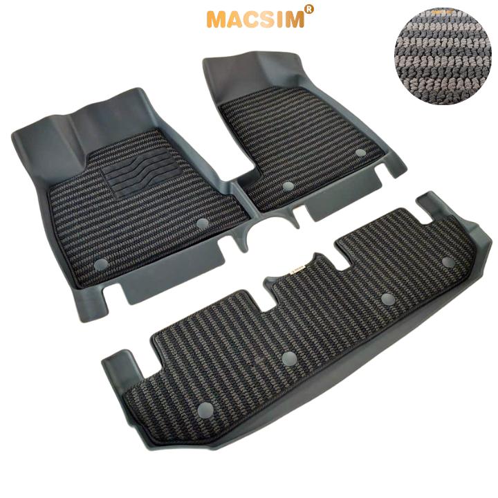 Thảm Lót Sàn 2 Lớp TPE Macsim Vinfast VF3 Chuẩn Form, Bền, Không Mùi (sd3 xám đen ct)