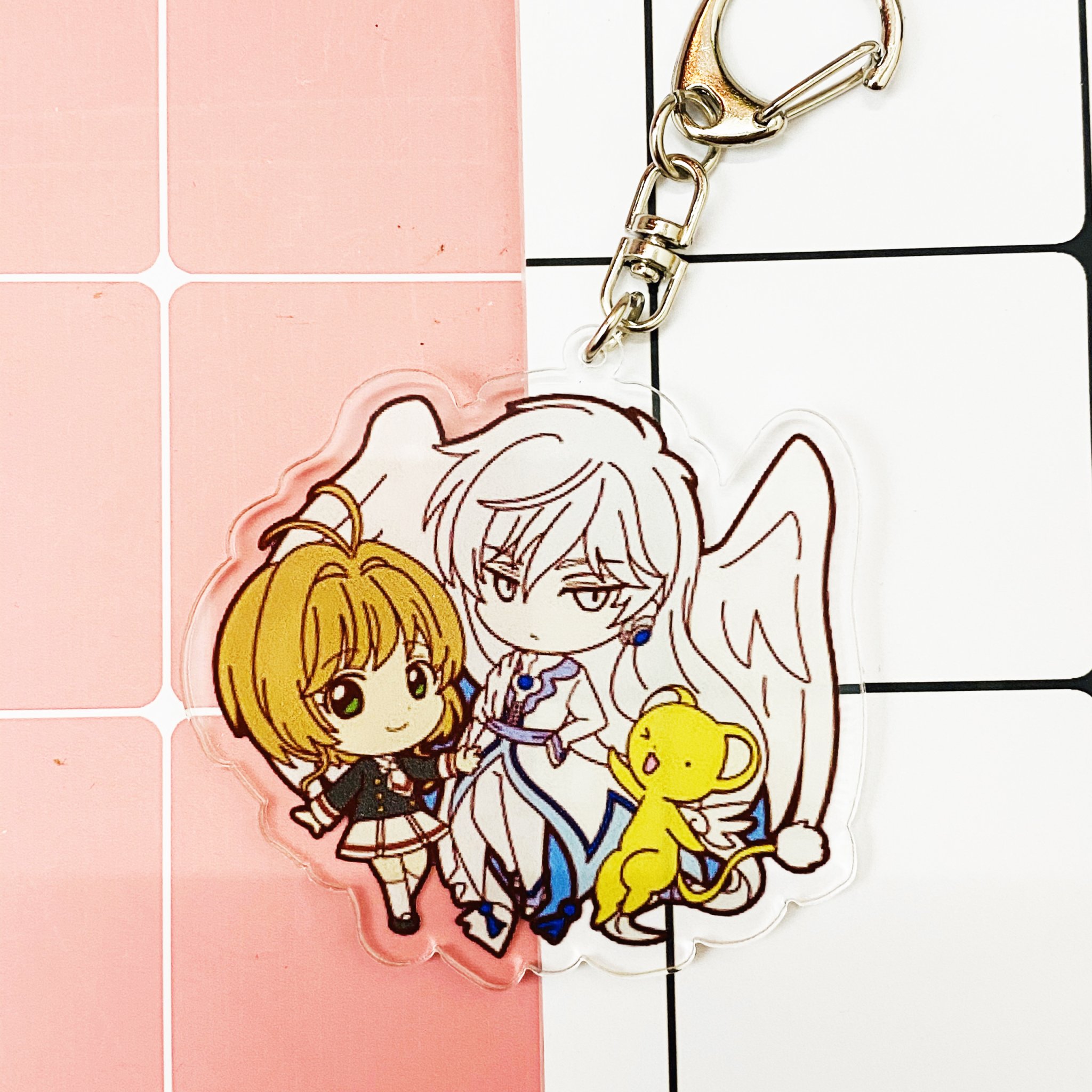 ( Mica trong acrylic ) Móc khóa Cardcaptor Sakura Thủ lĩnh thẻ bài ver couple cute chibi anime