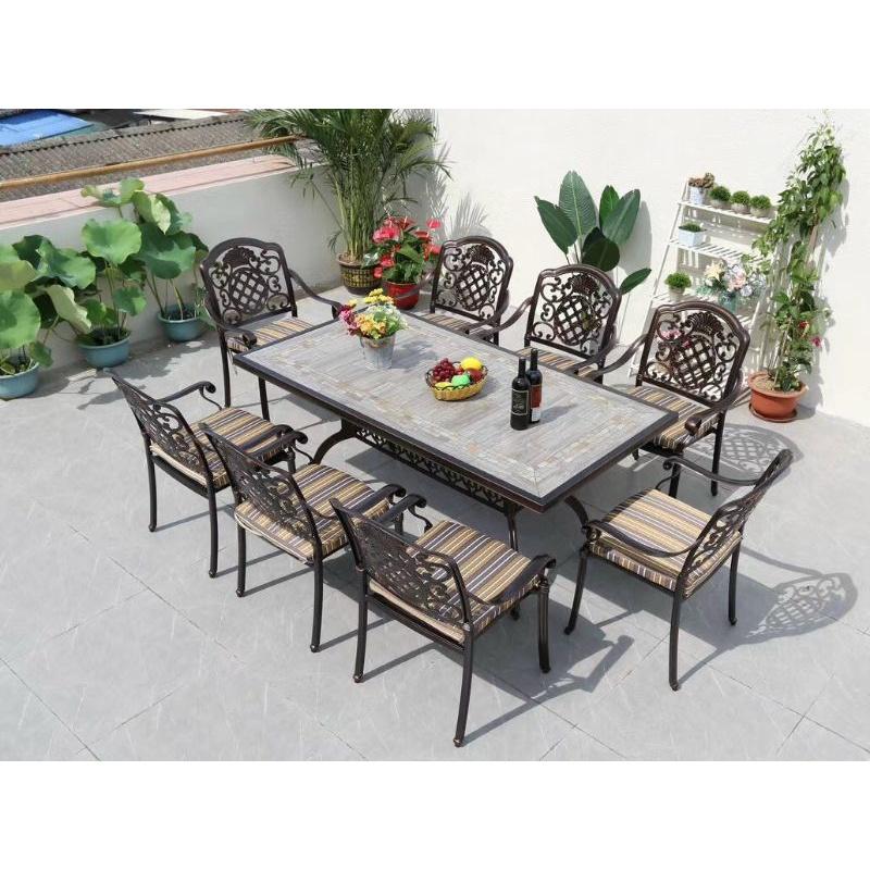 Bàn ghế sân vườn/ bàn ghế sân thượng nhôm đúc cao cấp