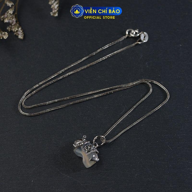 Mặt dây chuyền bạc nữ Voi đá mã não chất liệu bạc 925 thời trang phụ kiện trang sức nữ Viễn Chí Bảo M000225