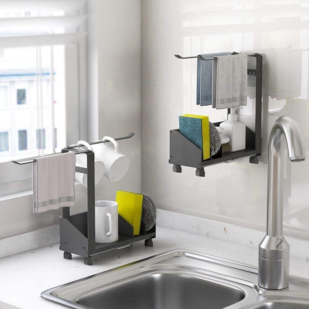 Tốc độ chìm porte, cửa sponge sviver, lưu trữ bồn rửa với giá đỡ khăn, khay có thể tháo rời, chất kết dính & quầy, hỗ trợ cho miếng bọt biển bằng thép không gỉ