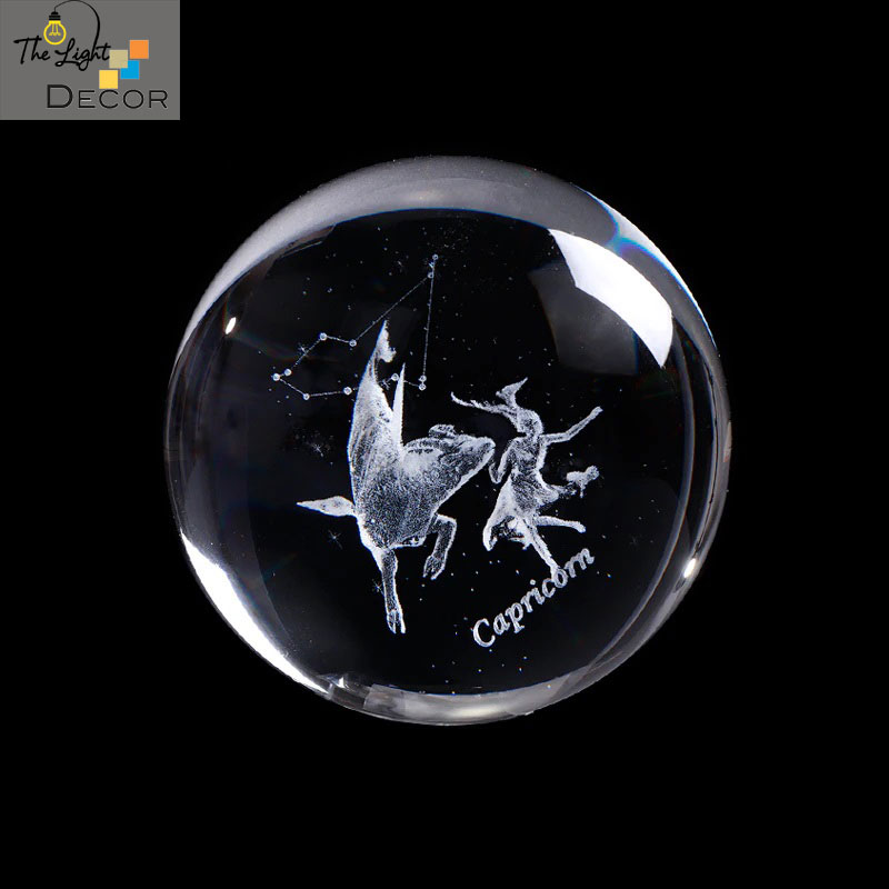 Quả Cầu Pha Lê Capricorn Crystal Ball 3D LED Cung Ma Kết 6cm