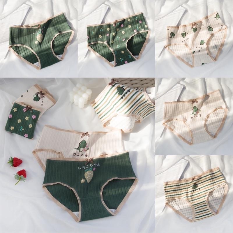 Quần Lót Nữ Cotton Siêu Thoáng Nâng Mông Dâu Khủng Long Xanh QL07