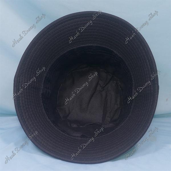 Nón tai bèo mũ bucket vành nhỏ thêu chữ Chốt Đơn - Đen Chốt Đơn