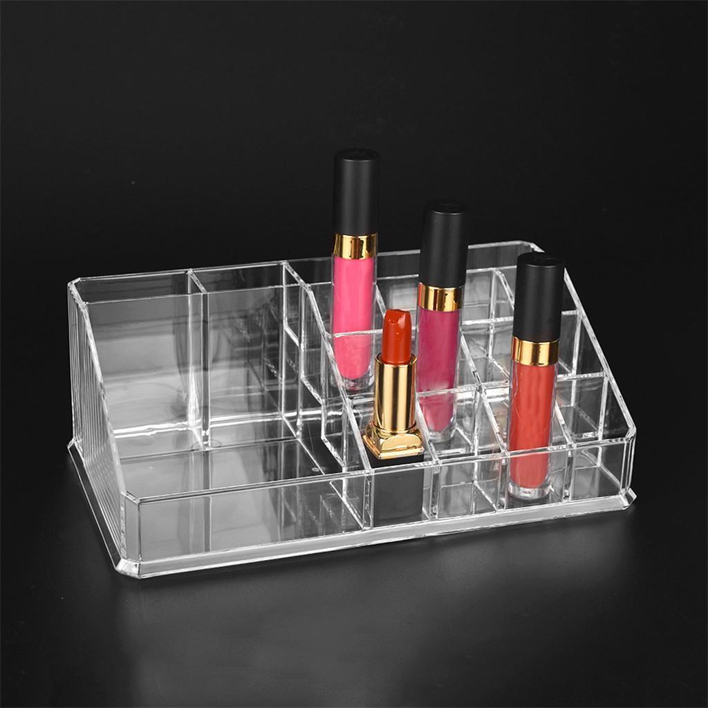 Acrylic Desk Lipstick Holder Display Cosmetic Organizer Makeup Case 16 Slots