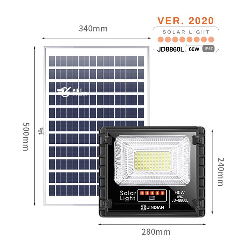 Đèn năng lượng mặt trời JD-8860L – 60w (Version 2020)