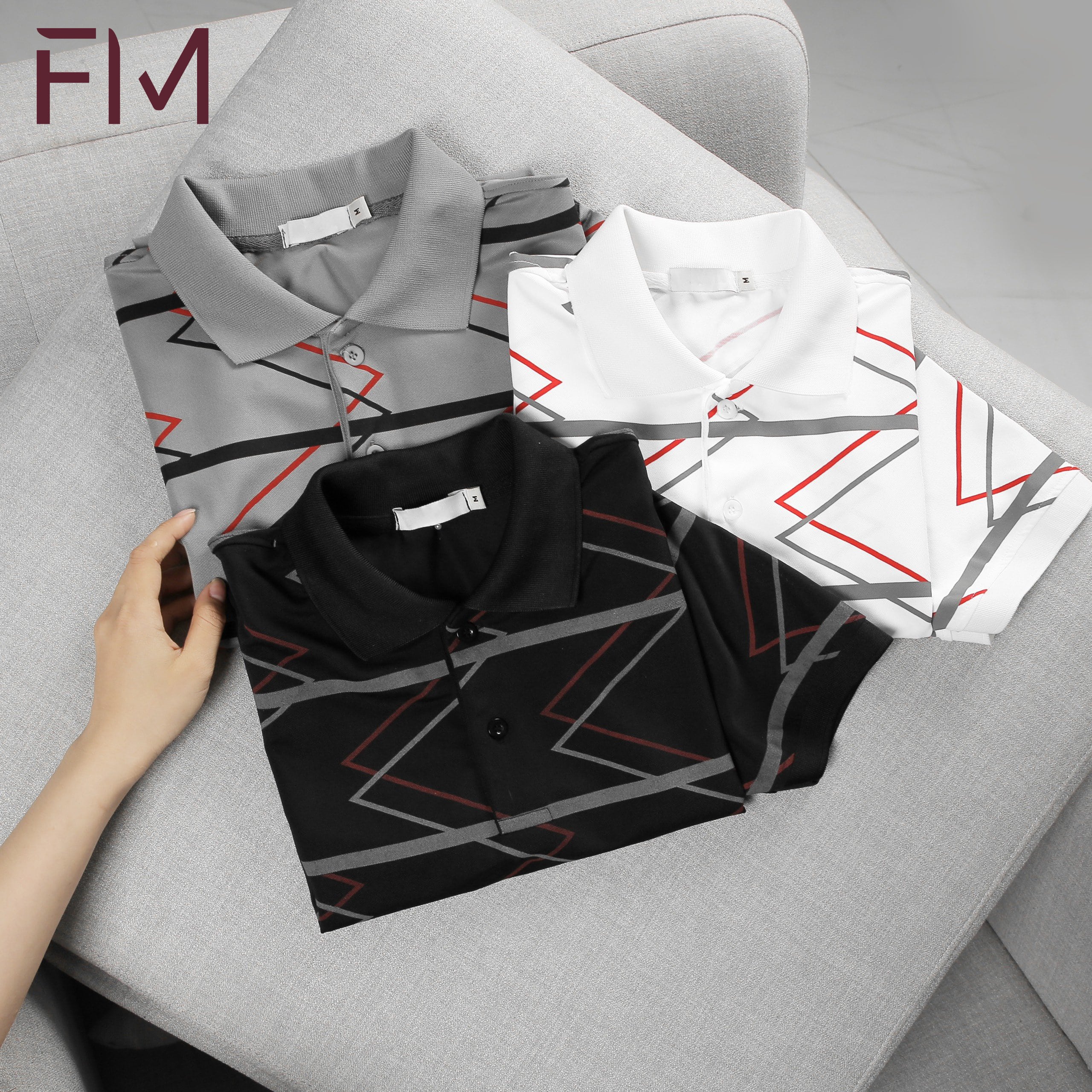 Áo polo thời trang nam, thiết kế đường kẻ độc lạ, chất vải mềm mịn - FORMEN SHOP - FMPS185