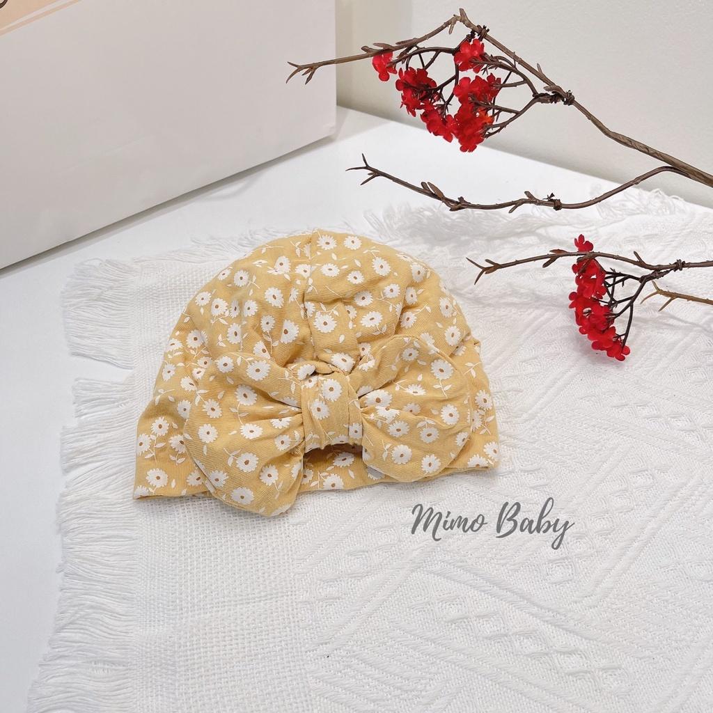 Mũ nón turban nơ vàng hoa đáng yêu cho bé 5-7kg Mimo Baby MTB70