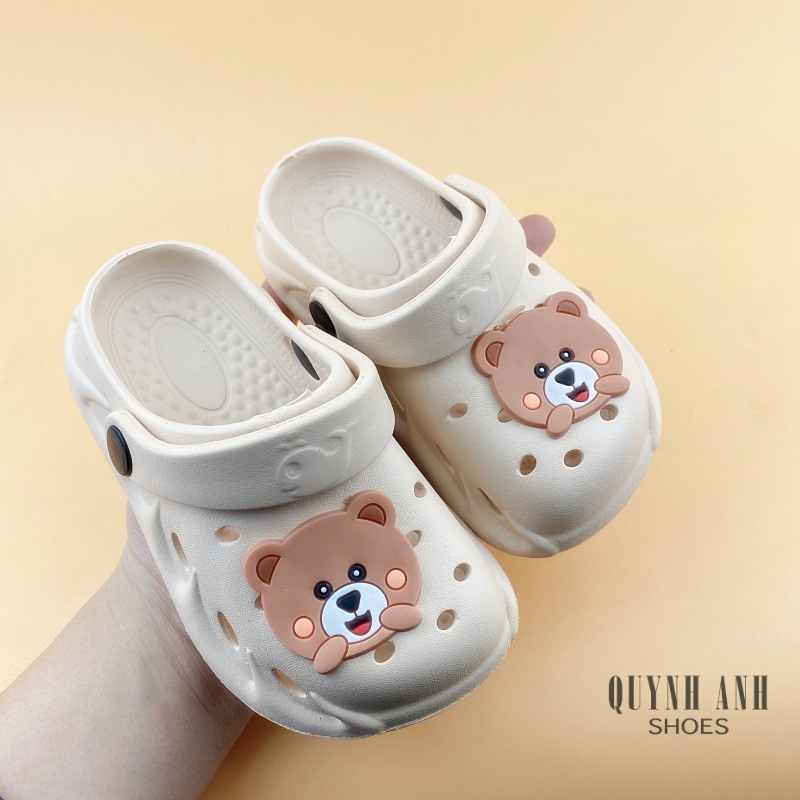 Dép Sục Kín Mũi Trẻ Em Bé Trai Bé Gái QA Shoes Đế Nhẹ Chống Trơn Thoáng Khí