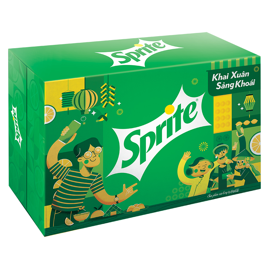 Thùng 24 Lon Nước Giải Khát Có Gas Sprite 320ml x 24