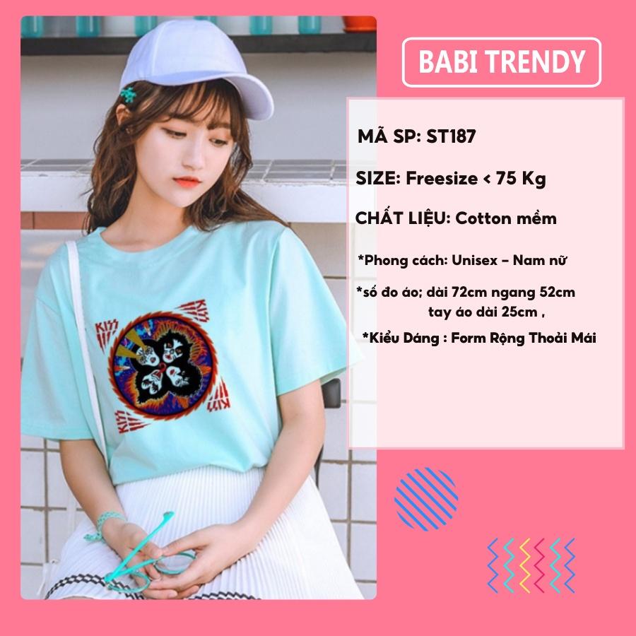 Áo thun Nhóm Nhạc KISS unisex tay lỡ form rộng, áo phông nam nữ siêu đẹp thoáng mát – ST187 - babitrendy