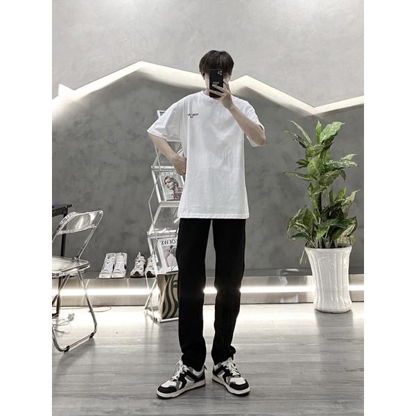 Quần jeans ống đứng jeans nam nữ 3 màu trơn