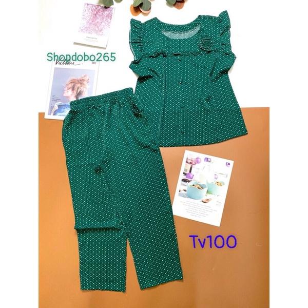 Đồ bộ nữ,đồ ngủ mặc nhà lửng 9 tấc vải lụa mango BL 51 họa tiết dễ thương size 47-60kg.