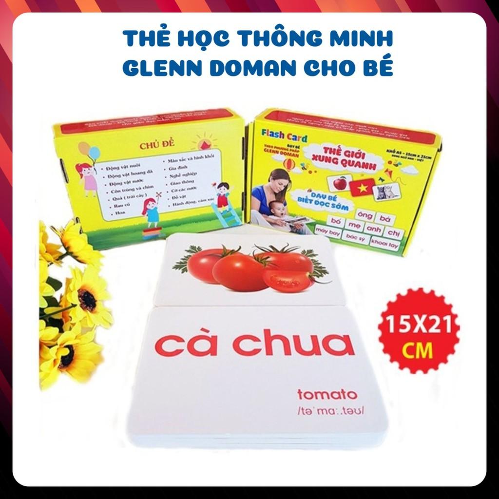 Thẻ học thông minh cho bé Glenn Doman loại to cứng A5 15x21 cm Đồ chơi kết hợp dạy trẻ đọc sớm - DC041