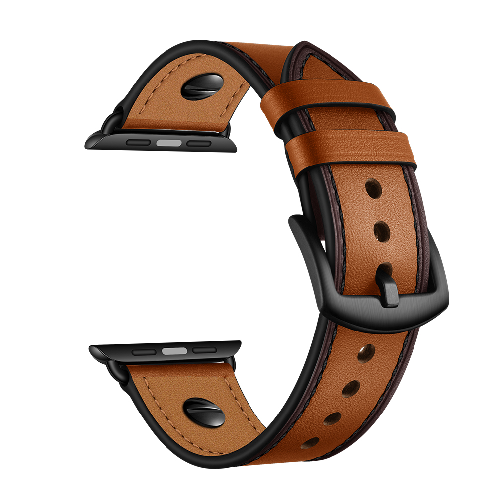 Dây Da Bò Nailed cho Apple Watch Series 1/2/3/4/5/6/7/8/9/SE1,2 &amp; Apple Watch Ultra 1/2 Size 38/40/41/42/44/45/49mm - Hàng Chính Hãng