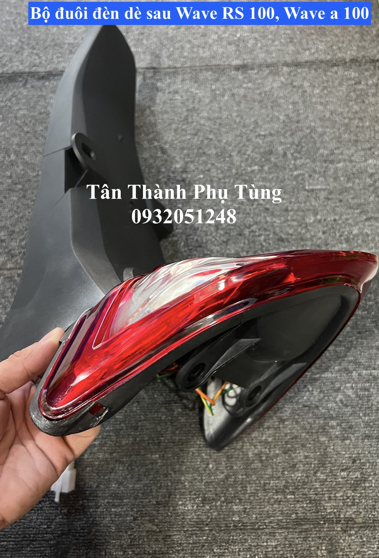 Đuôi dè sau kèm đèn hậu dành cho Wave a 100, WS100, RS100