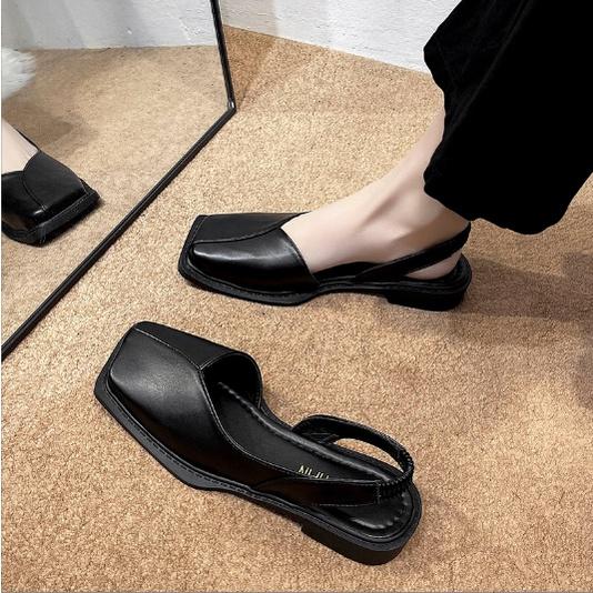 Ảnh thật Sandal Giày Búp Bê Khoét Gót Quai Chun Phong Cách Ullzang Hàn Quốc G140