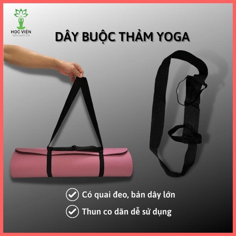 Dây buộc thảm bản lớn tập Yoga, dây đeo thảm , dây buộc thảm bản lớn chất liệu cotton vòng thun co giãn rộng 4cm