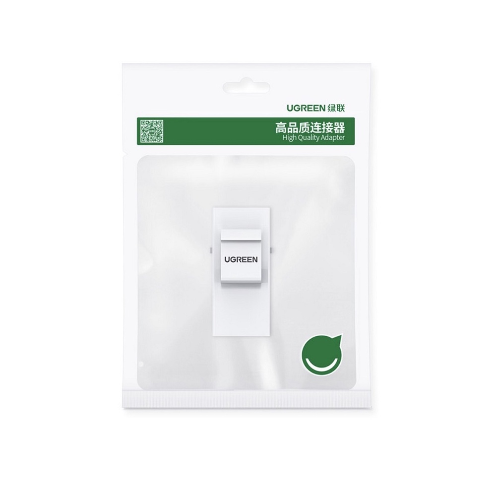 Mặt Nạ Mạng Âm Tường Màu Trắng LAN 1 2 Cổng RJ45 Và 1 Cổng Hình Vuông 86 Mm NW144 Hàng Chính Hãng Ugreen
