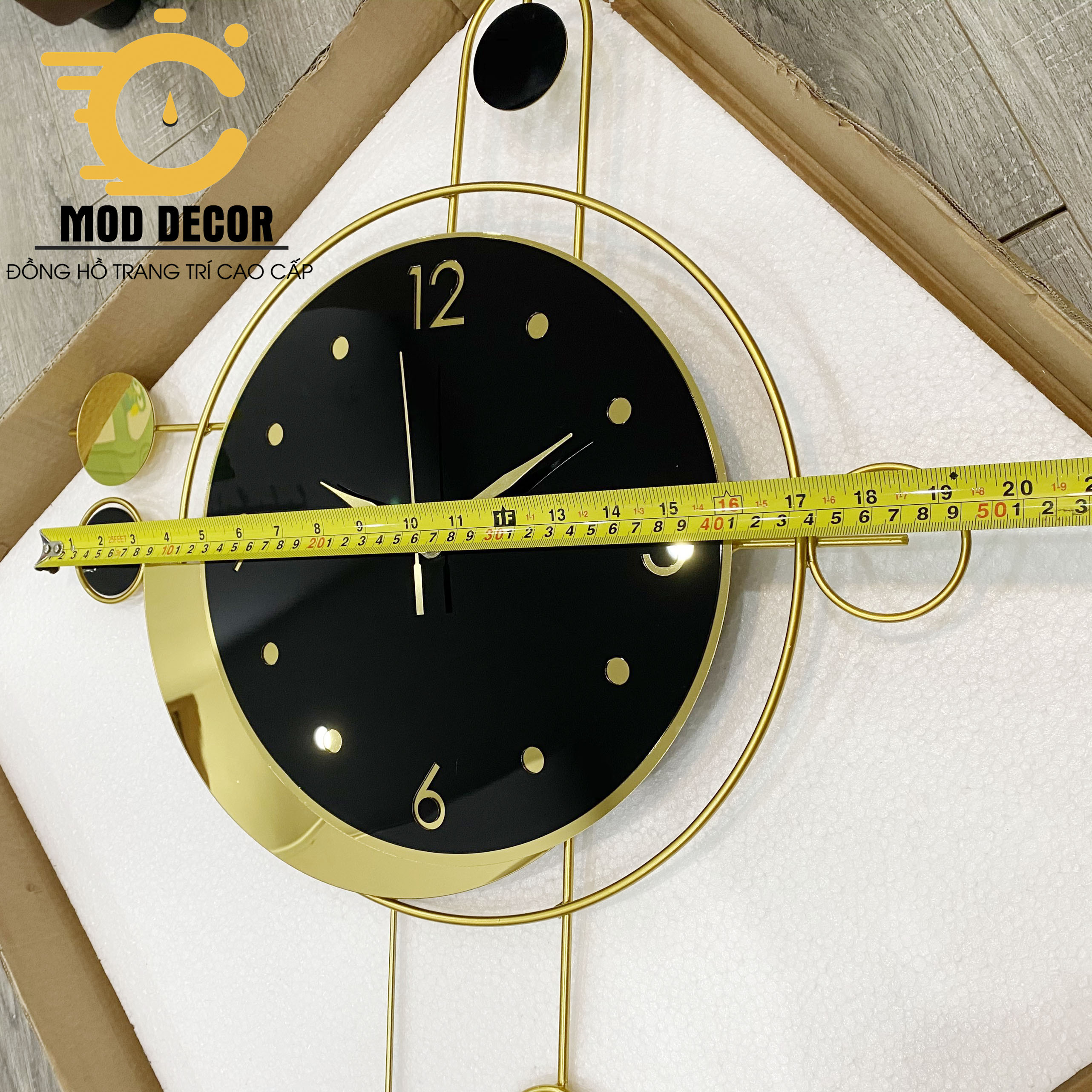 Đồng hồ treo tường kim trôi quả lắc 2173 cho phòng khách đẹp