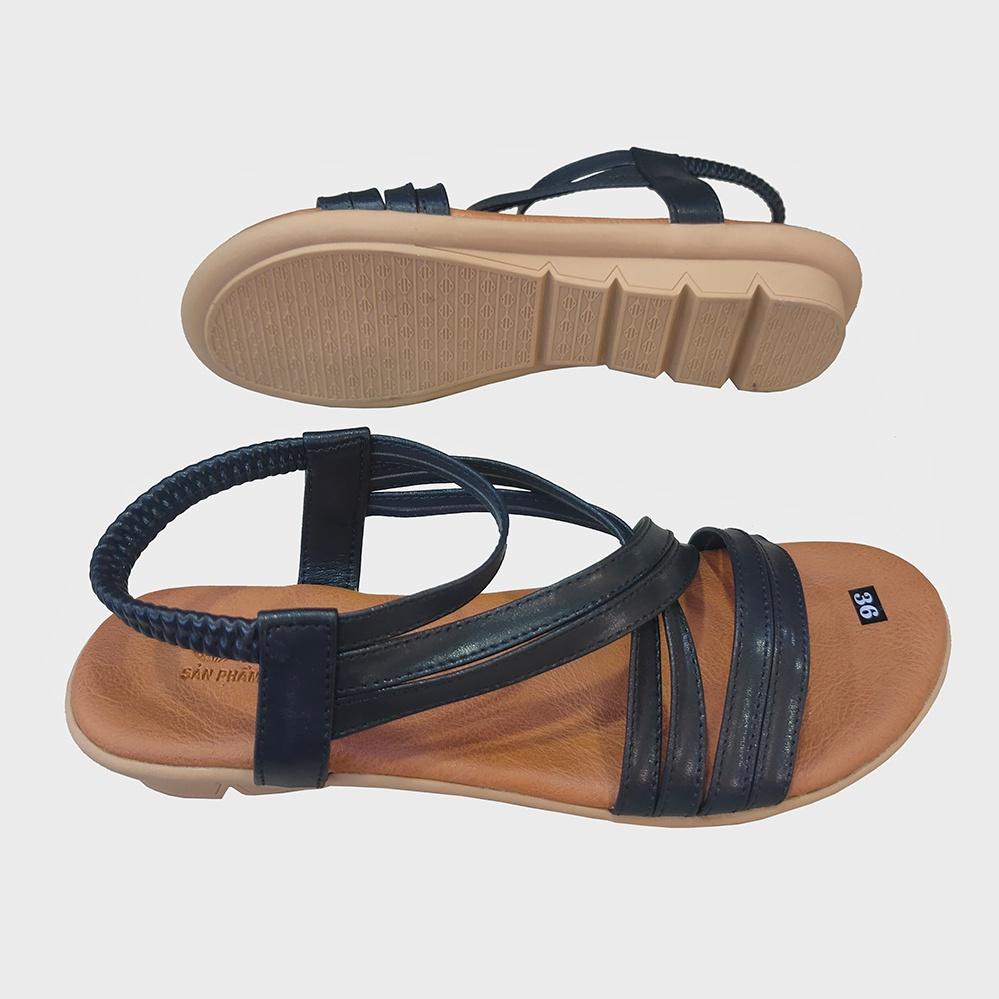 Giày Sandal Nữ Đế Bệt HÀ NAM Da Bò Thật Cao Cấp DNU2112