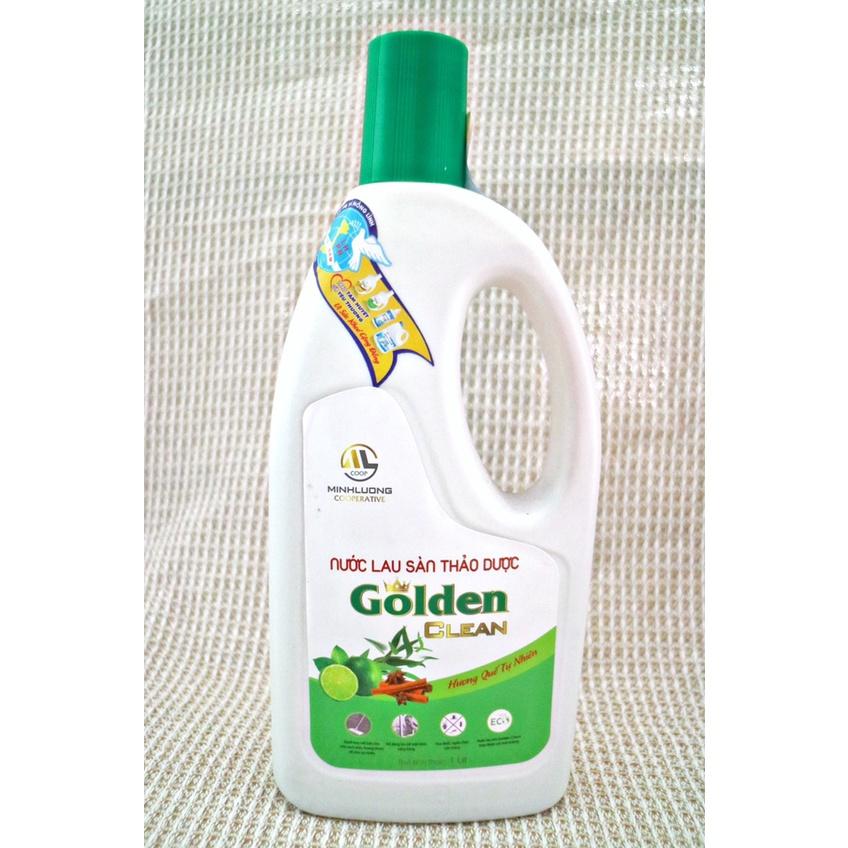 Nước lau sàn thảo dược GOLDEN CLEAN hương chanh quế 100% thiên nhiên bảo vệ sức khỏe gia đình