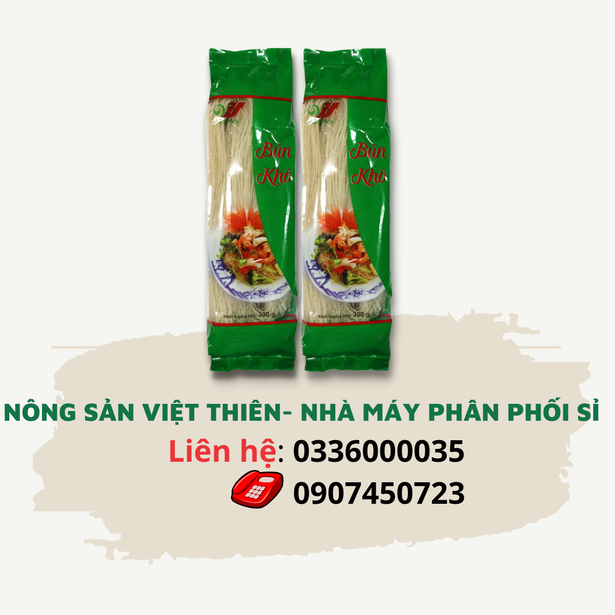 Bún khô Việt Thiên 300g, nhà máy sản xuất và phân phối nông sản Việt Thiên, giá rẻ