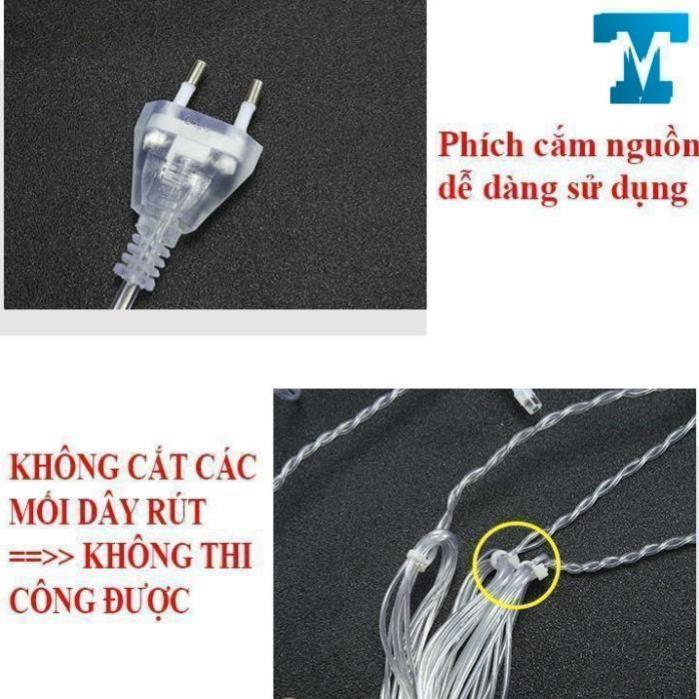 Dây đèn LED rèm 8m 40 sợi, dây đèn chớp tắt, đèn trang trí noel