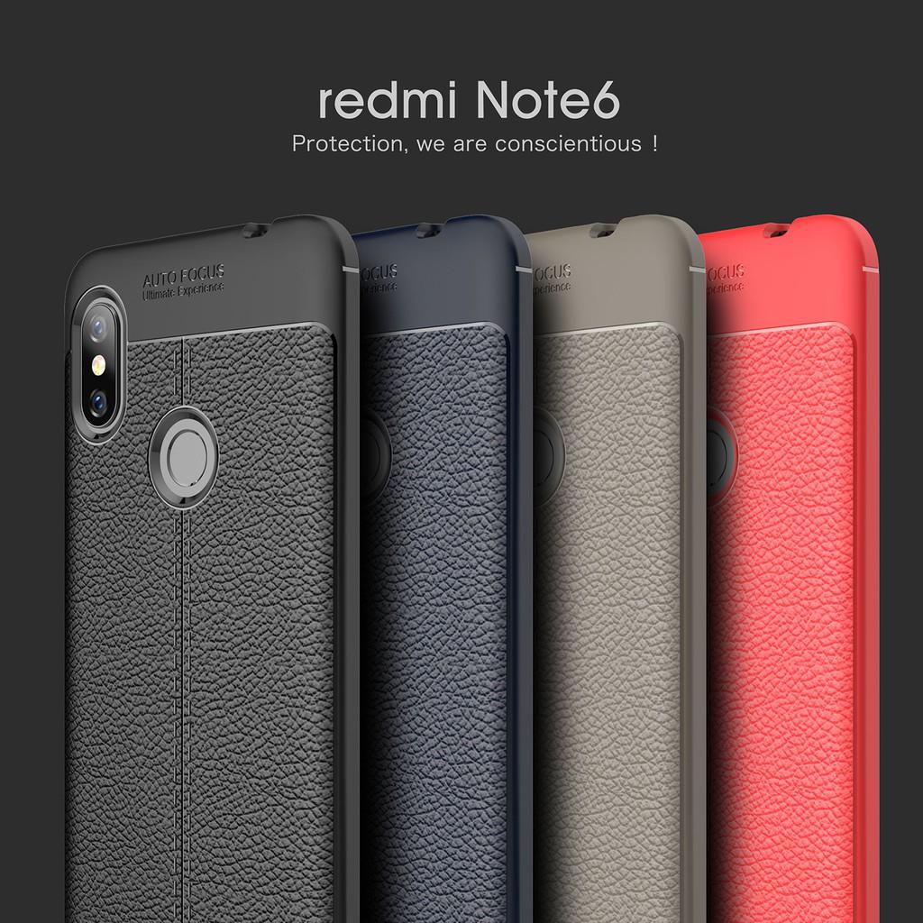 Ốp lưng Xiaomi Redmi Note 6 Pro silicon giả da Auto Focus