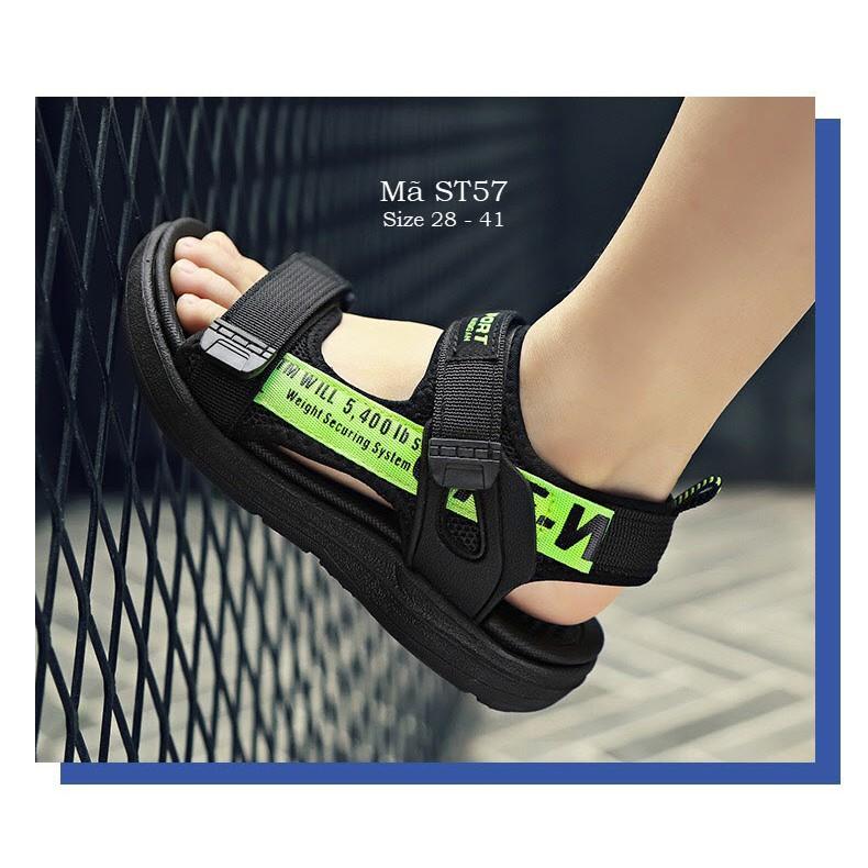 Sandal bé trai SPORT MEDIGEN ST57 quai dán linh hoạt đế matxa êm chống bẹt quai hậu đi học đi biển cho bé 4 - 12tuổi