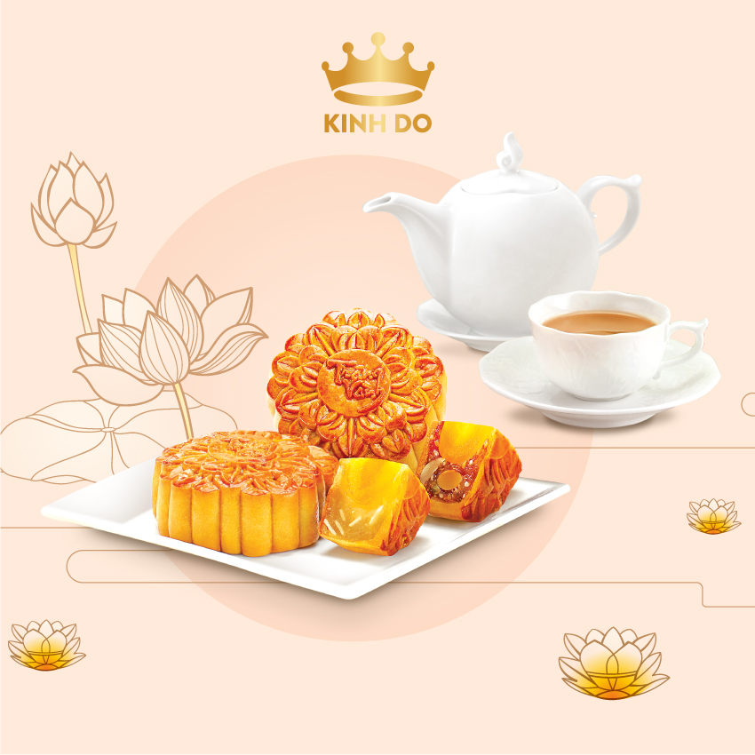 Hộp bánh trung thu Kinh Đô - Trăng Vàng Hồng Ngọc An Thịnh (4 bánh x 160gr)