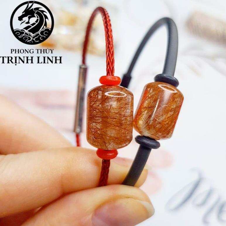 VÒNG TAY LU THỐNG TA T.Ó.C NÂU ĐỎ DÂY THÉP CAO CẤP