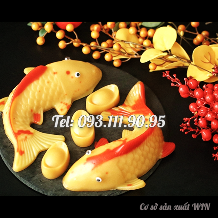 Khuôn làm bánh, rau câu, khuôn ép xôi, giò chả 2 con cá chép loại 30 cm - Mã số 1743