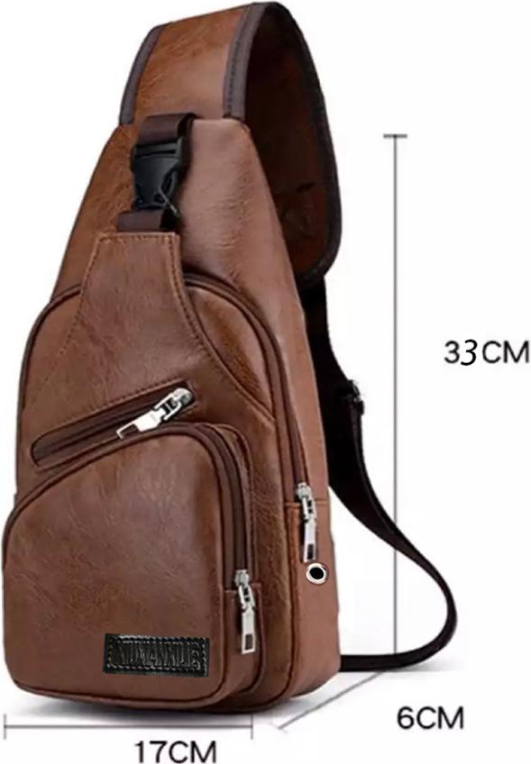 Túi đeo chéo nam da 4 ngăn