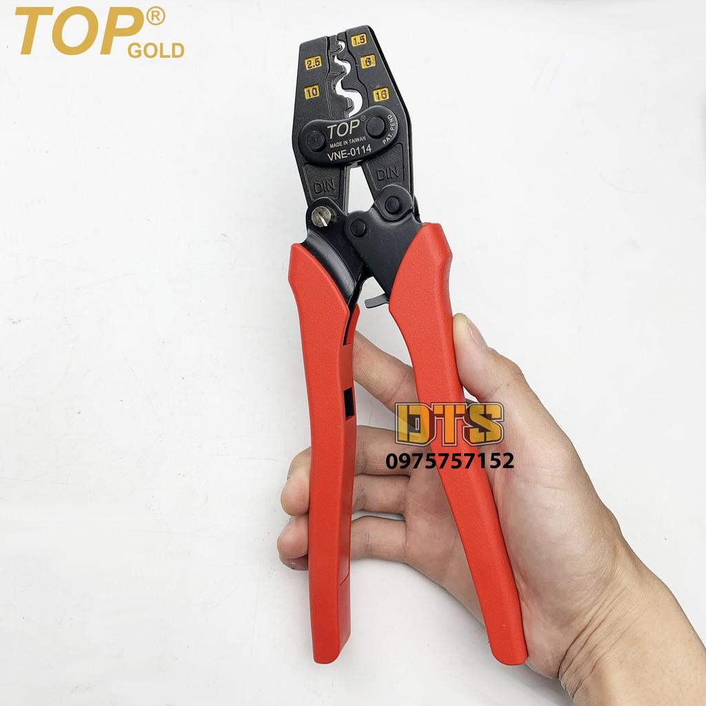 Kìm bấm cos trợ lực số 14 1.5 -> 16 mm2 TOP GOLD, tiết kiệm lực, độ chính xác cao, có nút điều độ rơ
