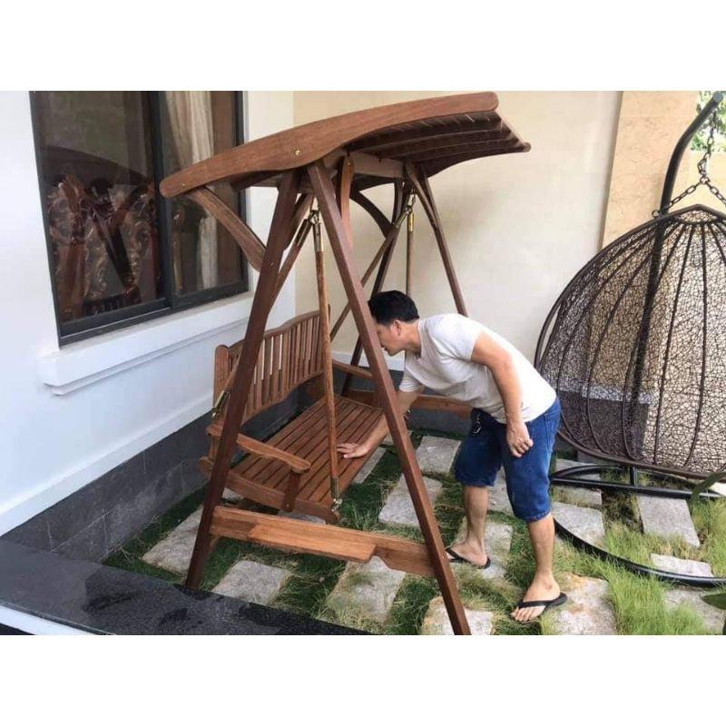 Xích đu gỗ cẩm hồng/ xích đu sân vườn