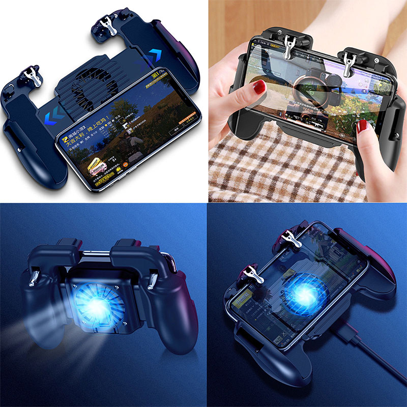 For PUBG Mobile iOS Android Controller Gamepad with Cooling Fan Gaming Trigger