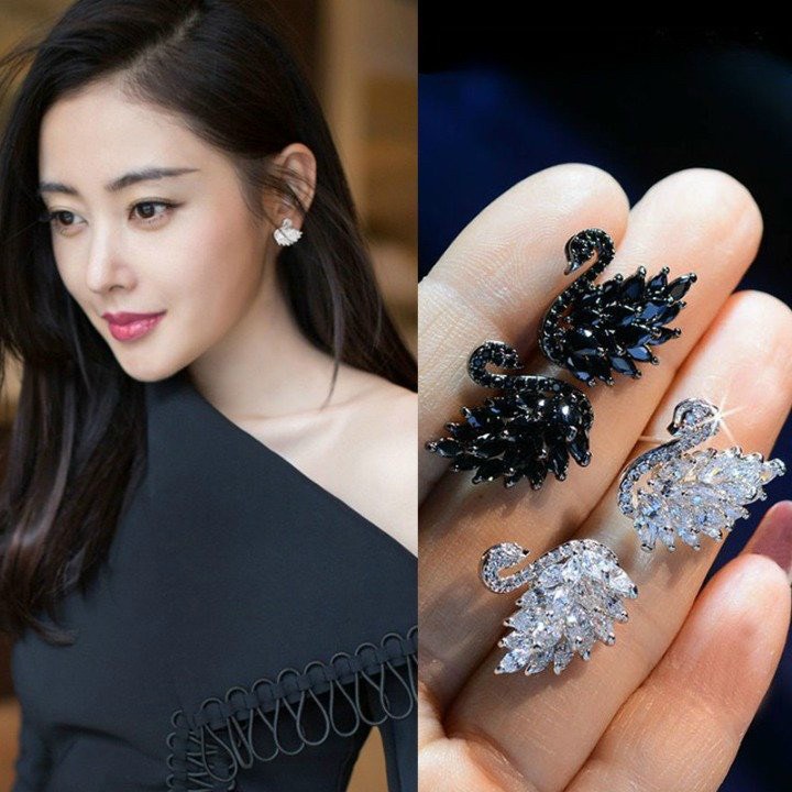 Bông tai thời trang hình thiên nga cườm BTBJ111