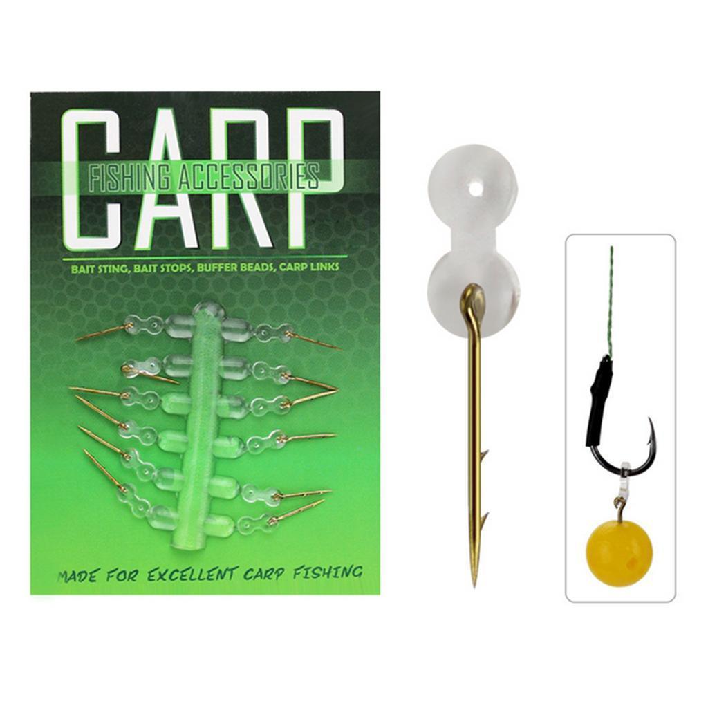 12 Pack  Spikes with Silicone  for Carp Fishing Hair Rigs Hooks