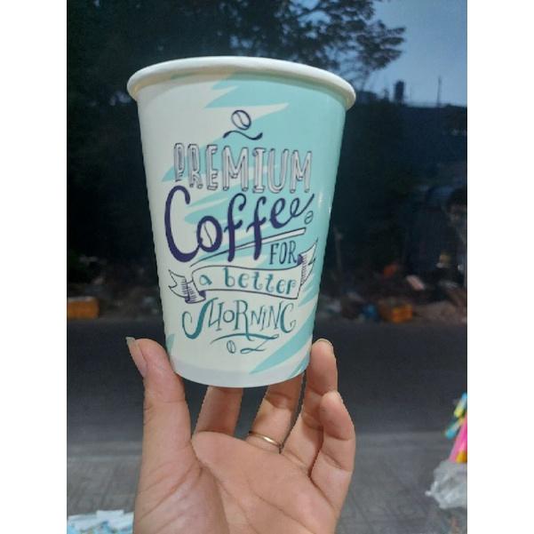 50 Ly giấy cafe in hình 14oz ~ 360ml giữ nhiệt, chống thấm cao cấp