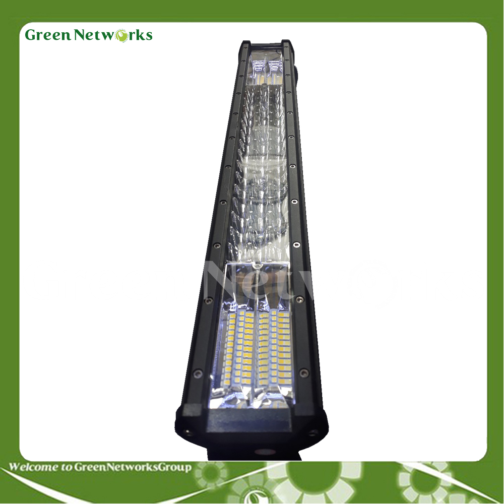 Đèn Led bar trợ sáng xe hơi xe tải 48 bóng tròn 2 màu trắng vàng Green Networks Group