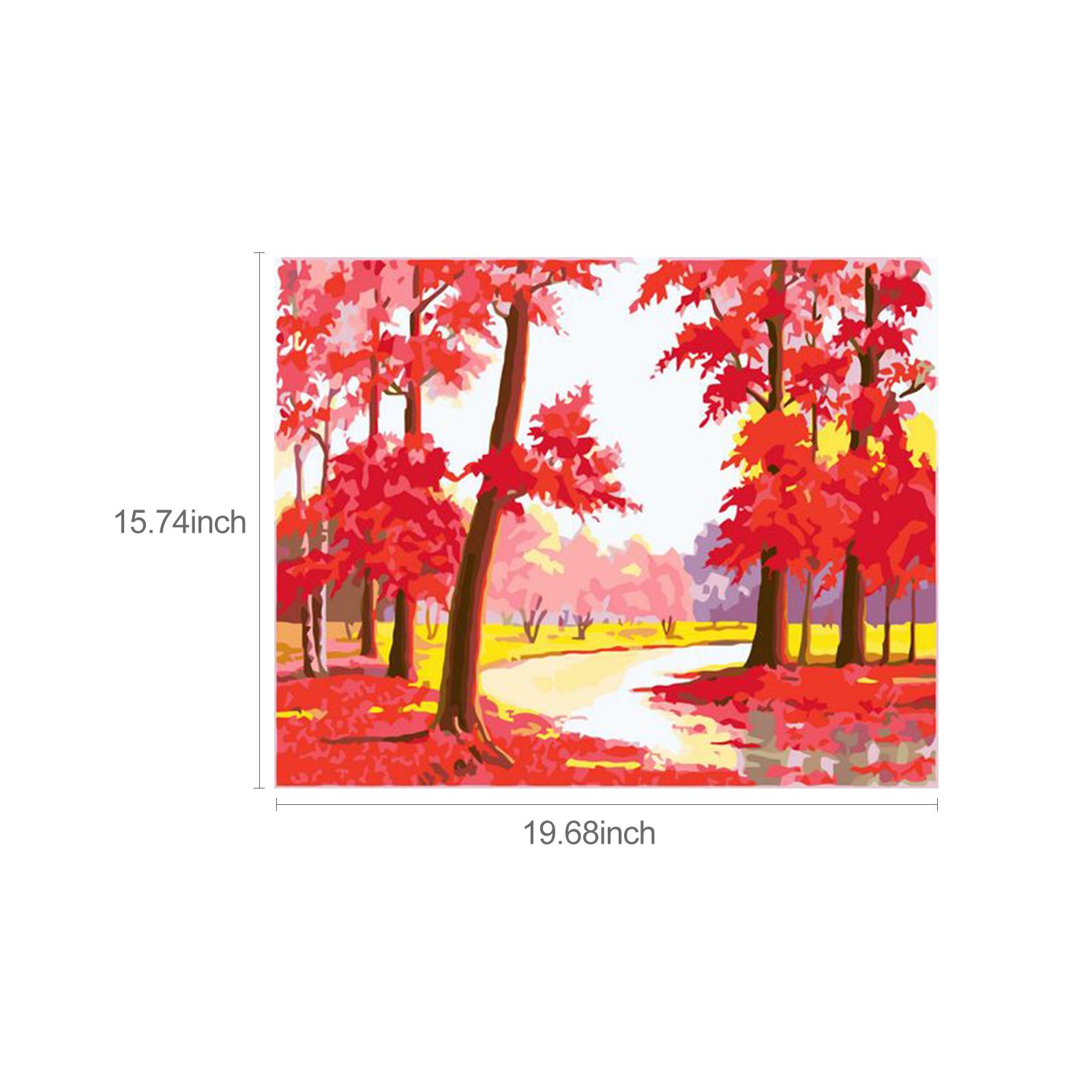 Tranh sơn dầu tự làm hình rừng phong cảnh6 x 20 inch