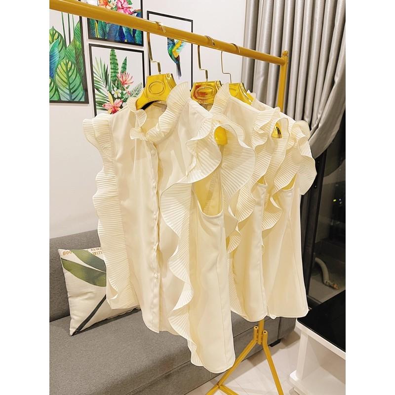 Áo kiểu thiết kế bánh bèo G137 chất vải mát, rất xinh và nữ tính dễ phối các loại chân váy hoặc quần thời trang GEM