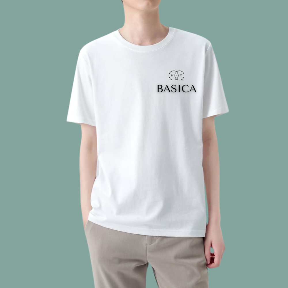 Áo thun unisex BASICA form rộng tay lỡ dành cho nam và nữ