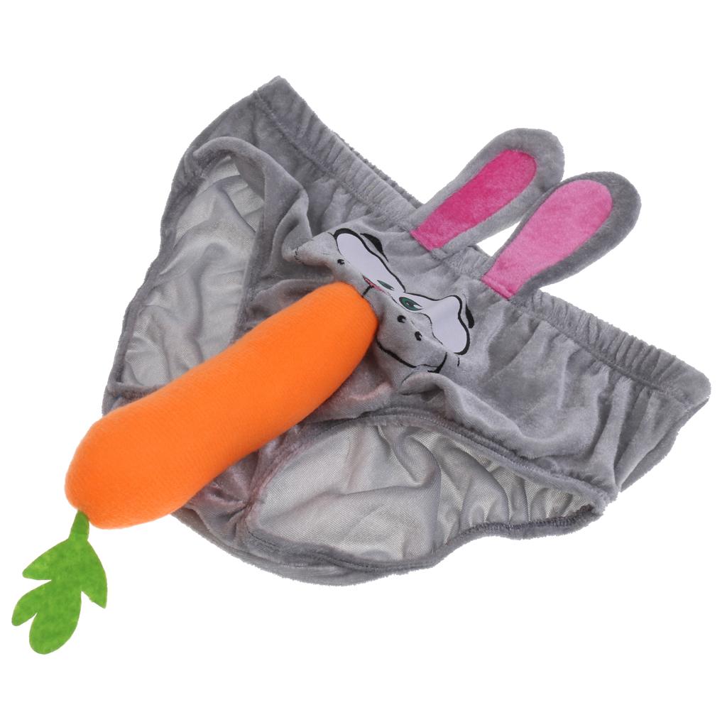 Rabbit Carrot Willy Mens Underpant Halloween Hen Party Underwear Joke Prop